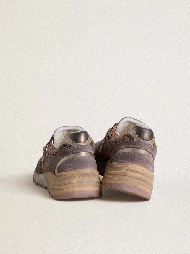 Dad-Star pour homme en daim lilas et mesh, avec étoile et languette au talon en cuir laminé