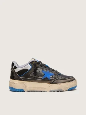 Forty2 pour femme en caoutchouc mousse noir et cuir, avec étoile en TPU et languette de talon en cuir noir