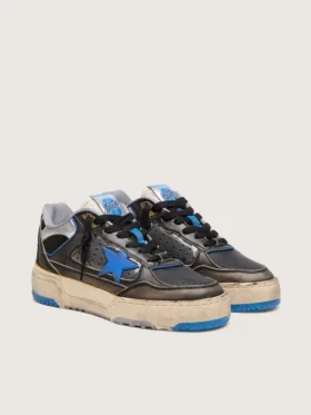 Forty2 pour femme en caoutchouc mousse noir et cuir, avec étoile en TPU et languette de talon en cuir noir