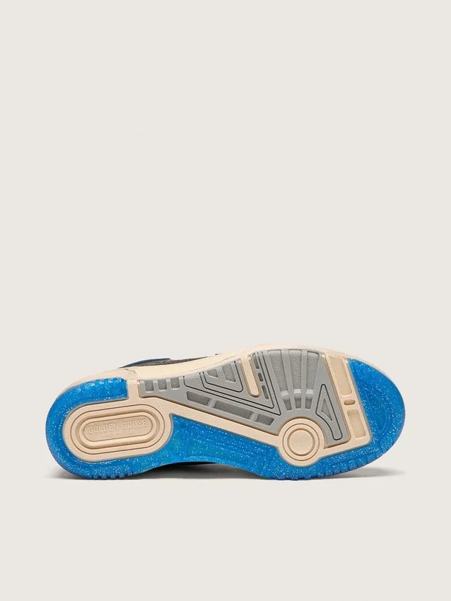 Forty2 pour femme en caoutchouc mousse noir et cuir, avec étoile en TPU et languette de talon en cuir noir