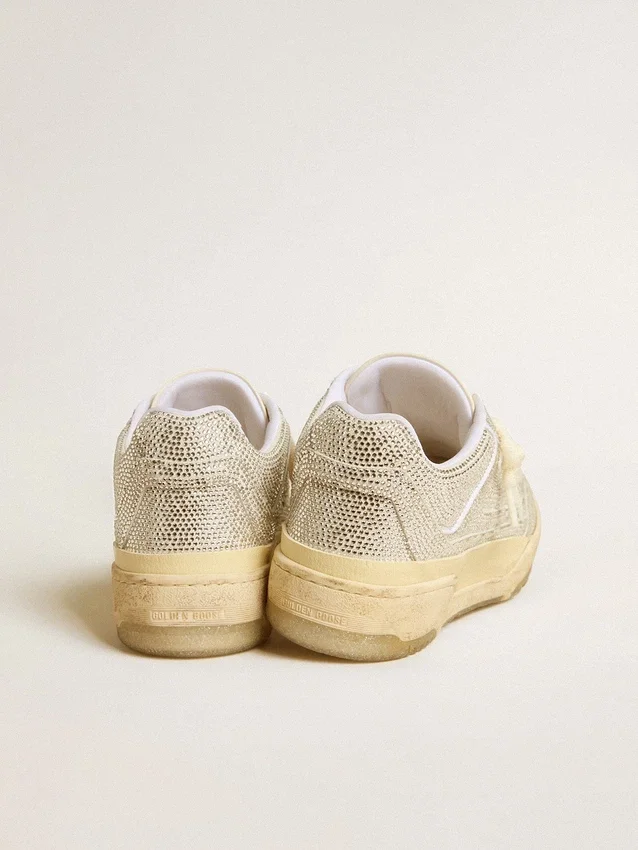 Forty2 pour femme en cuir blanc et cristaux Swarovski avec étoile blanche
