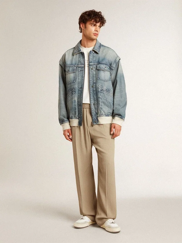 Forty2 pour homme avec étoile rose et languette de talon en cuir blanc