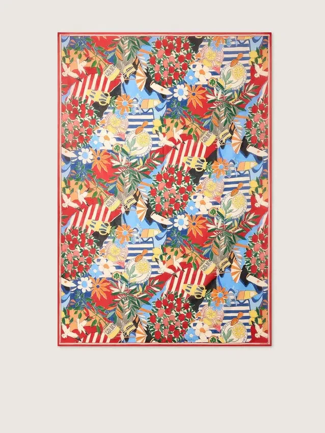 Foulard en coton à imprimé multicolore