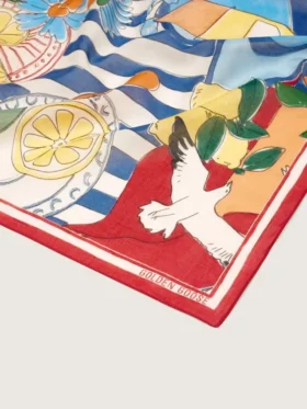 Foulard en coton à imprimé multicolore