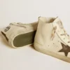 Francy Penstar en nappa avec étoile en daim noir et languette de talon en coton