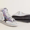 Francy Penstar LAB pour femme avec étoile en cuir noir et clous multicolores
