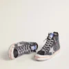 Francy Penstar LAB pour homme en toile noire avec strass multicolores