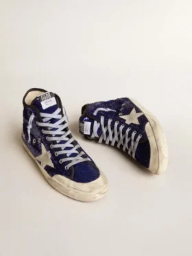 Francy Penstar pour femme en paillettes bleu vif avec étoile en daim gris glacé