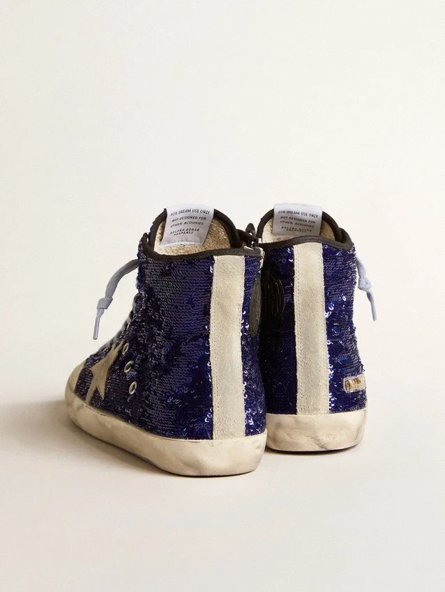 Francy Penstar pour femme en paillettes bleu vif avec étoile en daim gris glacé