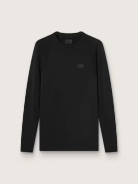 Haut de sport noir à manches longues pour homme