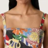 Haut en coton pour femme à imprimé multicolore