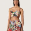 Haut en coton pour femme à imprimé multicolore