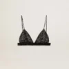 Haut noir en crochet pour femme avec cristaux