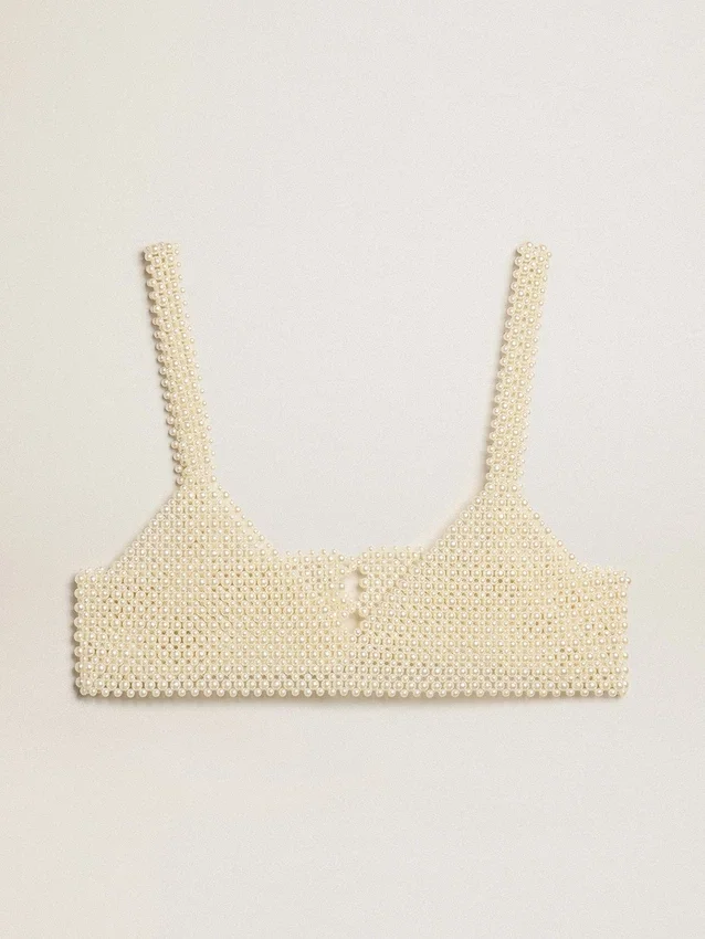 Haut à perles pour femme