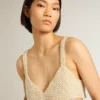 Haut à perles pour femme