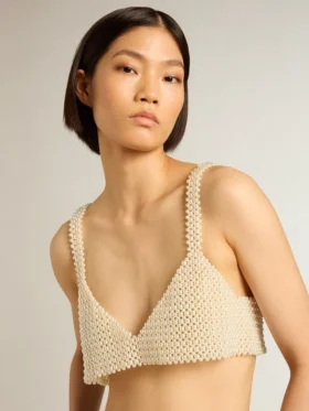 Haut à perles pour femme