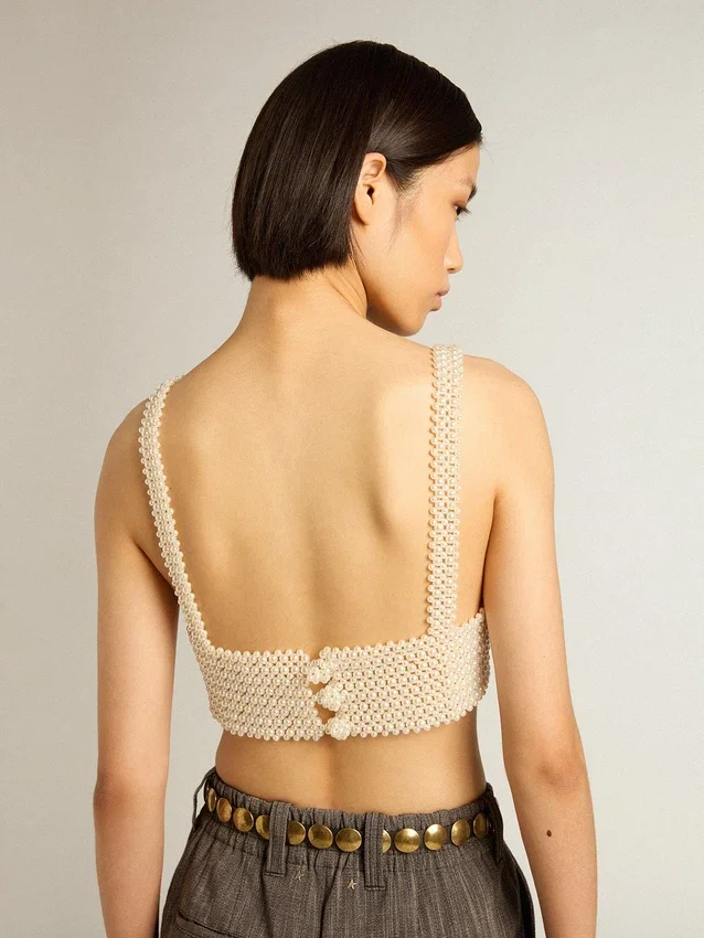 Haut à perles pour femme