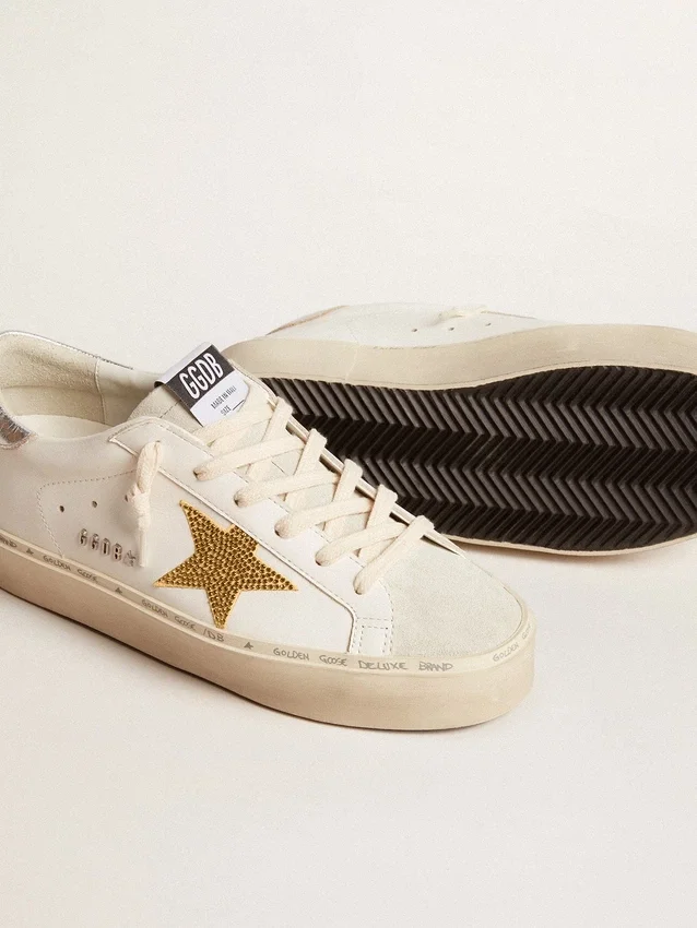 Hi Star avec étoile en cristal Swarovski et languette de talon en cuir argenté