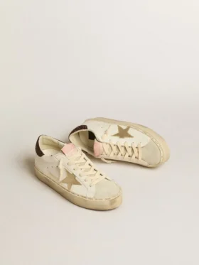 Hi Star avec étoile en cuir métallisé platine et languette de talon pailletée