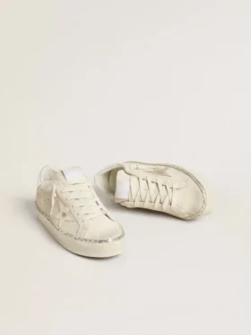 Hi Star en daim avec étoile et languette de talon en cuir métallisé argenté