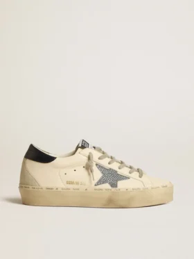 Hi Star en nappa avec étoile en cristal Swarovski et languette de talon en cuir bleu foncé