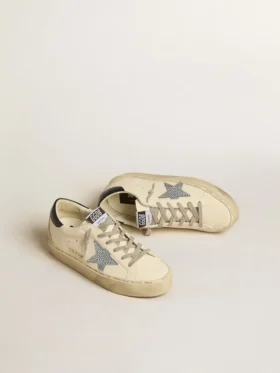 Hi Star en nappa avec étoile en cristal Swarovski et languette de talon en cuir bleu foncé