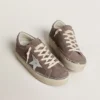 Hi Star pour femme en daim avec étoile en cuir argenté et languette de talon en cuir