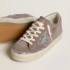 Hi Star pour femme en daim avec étoile en cuir argenté et languette de talon en cuir