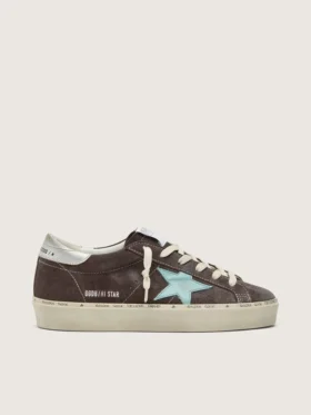 Hi Star pour femme en daim gris foncé avec étoile vert aqua