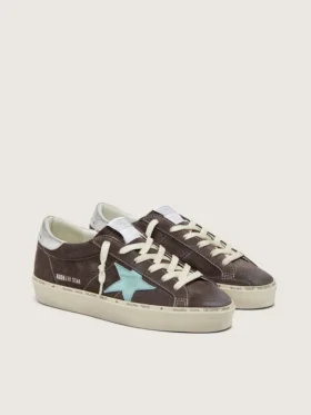 Hi Star pour femme en daim gris foncé avec étoile vert aqua