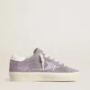 Hi Star pour femme en daim violet avec une étoile à paillettes argentées