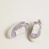 Hi Star pour femme en daim violet avec une étoile à paillettes argentées