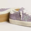 Hi Star pour femme en daim violet avec une étoile à paillettes argentées