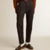 Jean bleu foncé pour homme en denim à lavage unique