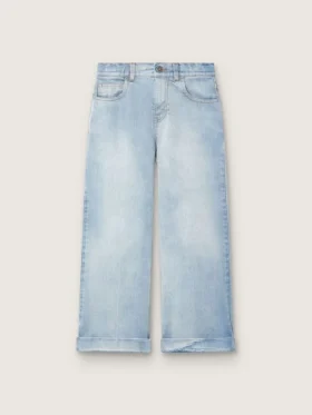 Jean bootcut pour fille « Golden » en denim bleu clair avec logo brodé