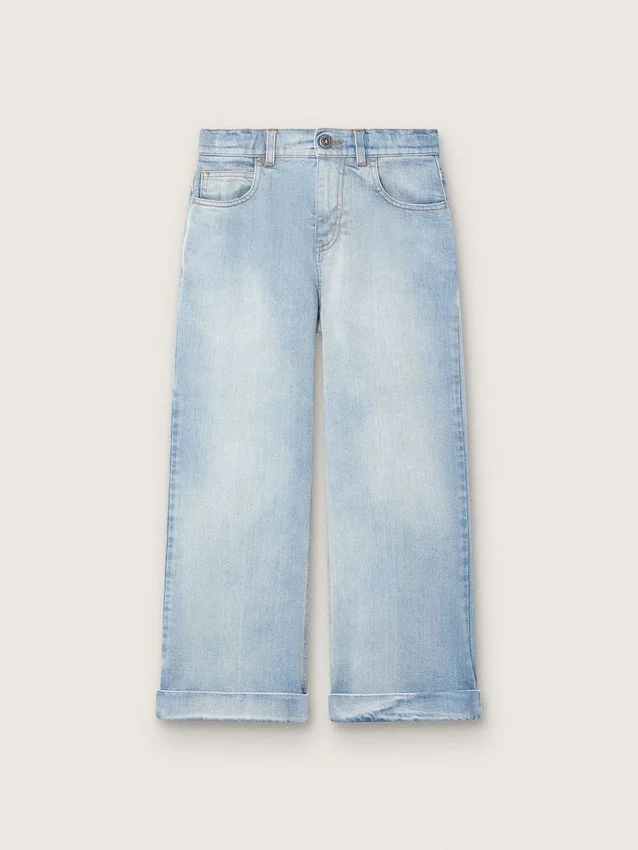 Jean bootcut pour fille « Golden » en denim bleu clair avec logo brodé