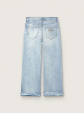 Jean bootcut pour fille « Golden » en denim bleu clair avec logo brodé