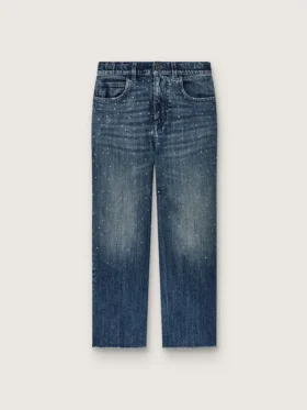 Jean bootcut pour filles « Journey » en denim bleu avec strass dégradés