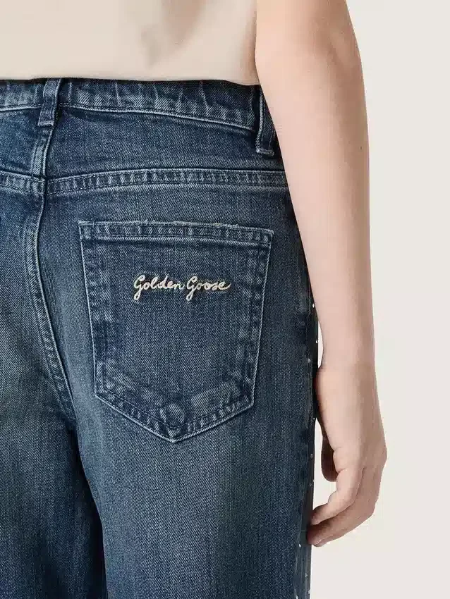 Jean bootcut pour filles « Journey » en denim bleu avec strass dégradés