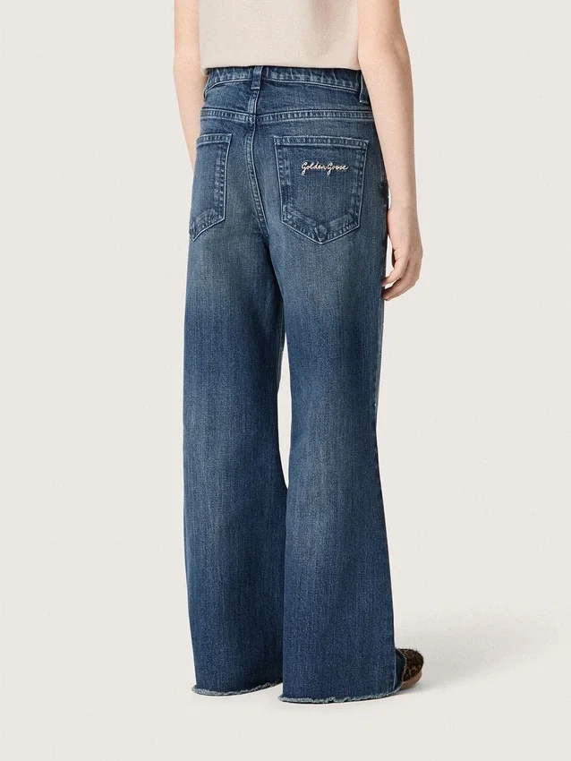 Jean bootcut pour filles « Journey » en denim bleu avec strass dégradés