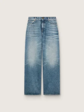 Jean boyfriend pour femme Golden en denim bleu clair délavé à la pierre