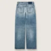 Jean boyfriend pour femme Golden en denim bleu clair délavé à la pierre
