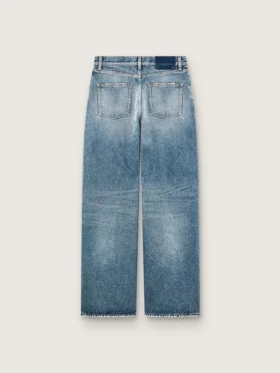 Jean boyfriend pour femme Golden en denim bleu clair délavé à la pierre