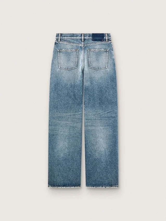Jean boyfriend pour femme Golden en denim bleu clair délavé à la pierre