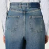Jean boyfriend pour femme Golden en denim bleu clair délavé à la pierre