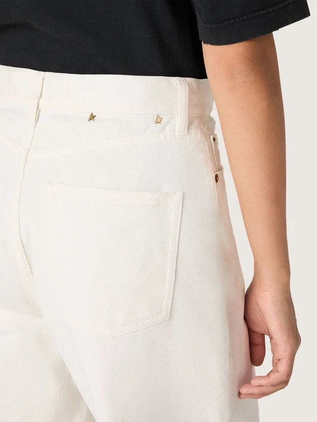 Jean boyfriend pour femme Golden en denim « bull » blanc optique