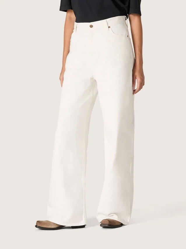 Jean boyfriend pour femme Golden en denim « bull » blanc optique