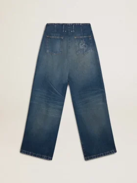 Jean CNY à coupe large et délavage moyen pour femme
