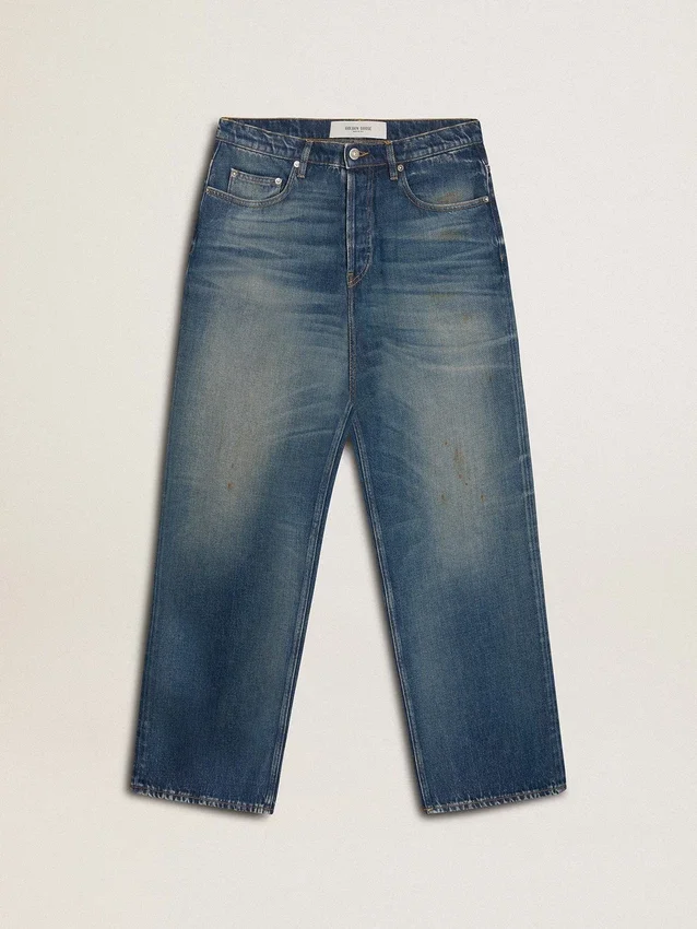 Jean CNY pour homme, coupe ample, délavage moyen