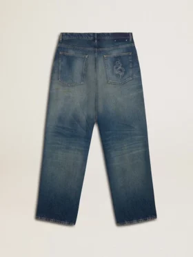 Jean CNY pour homme, coupe ample, délavage moyen